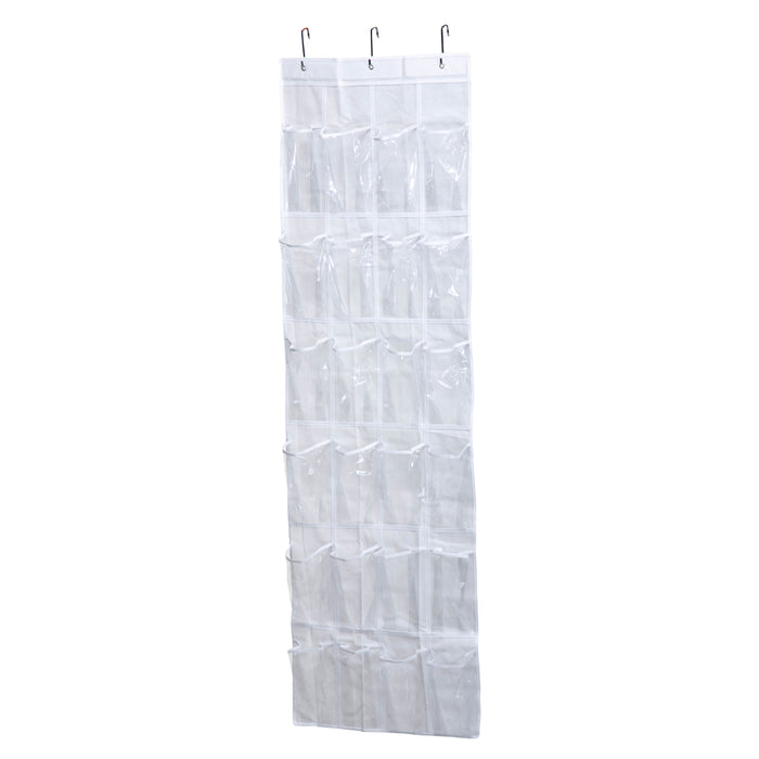Honey Can Do Clear/White 24-Pocket Over-The-Door Hanging Shoe Organizer