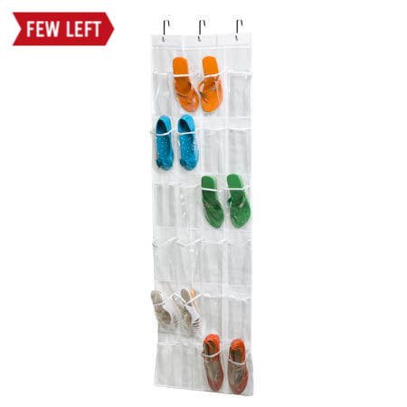 honey can do Clear/White 24-Pocket Over-The-Door Hanging Shoe Organizer