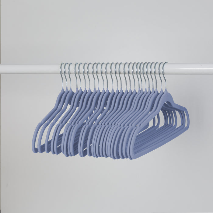 honey can do Cobalt Slim-Profile Non-Slip Velvet Hangers (25-Pack)