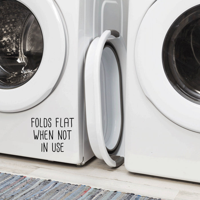 Honey Can Do Dark Gray/White Collapsible Rubber Laundry Baskets (Set Of 2)