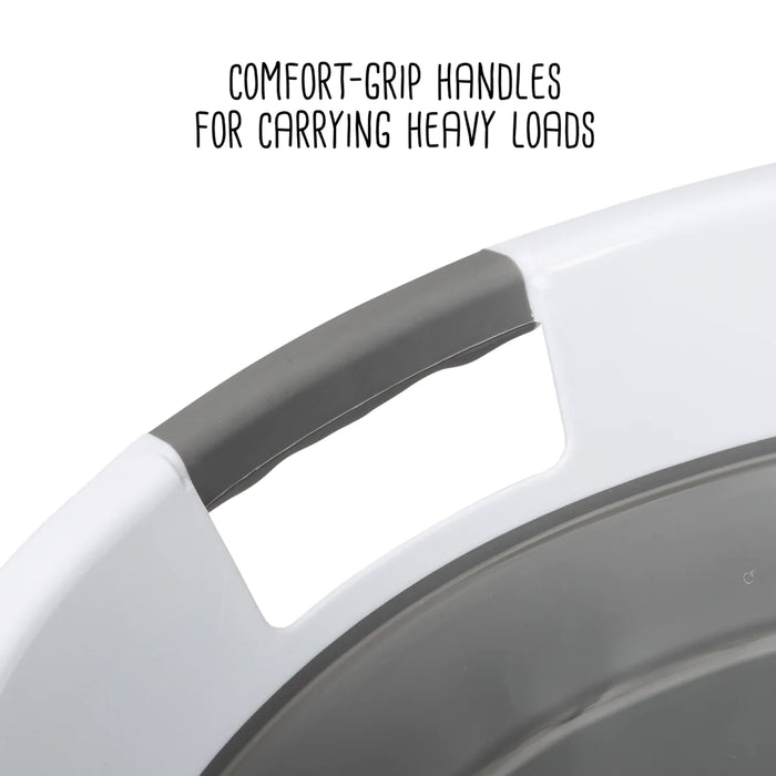 Honey Can Do Dark Gray/White Collapsible Rubber Laundry Baskets (Set Of 2)