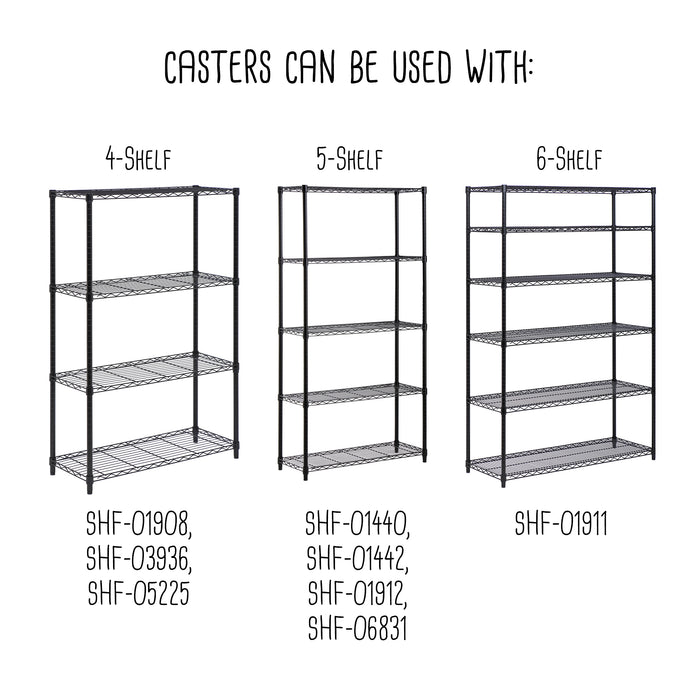 Honey Can Do Easy-Roll Shelving Unit Casters (Set Of 4)