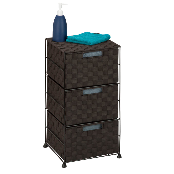 honey can do Espresso Narrow 3-Drawer Storage Chest