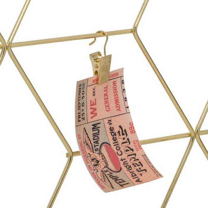 Honey Can Do Gold Hanging Photo Display Holder With 10 Clips