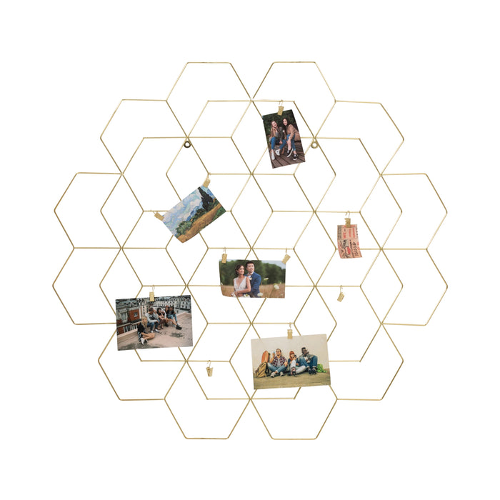 honey can do Gold Hanging Photo Display Holder with 10 Clips