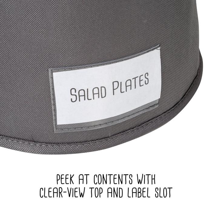 Honey Can Do Gray 10-Inch Round Dinnerware Storage Box