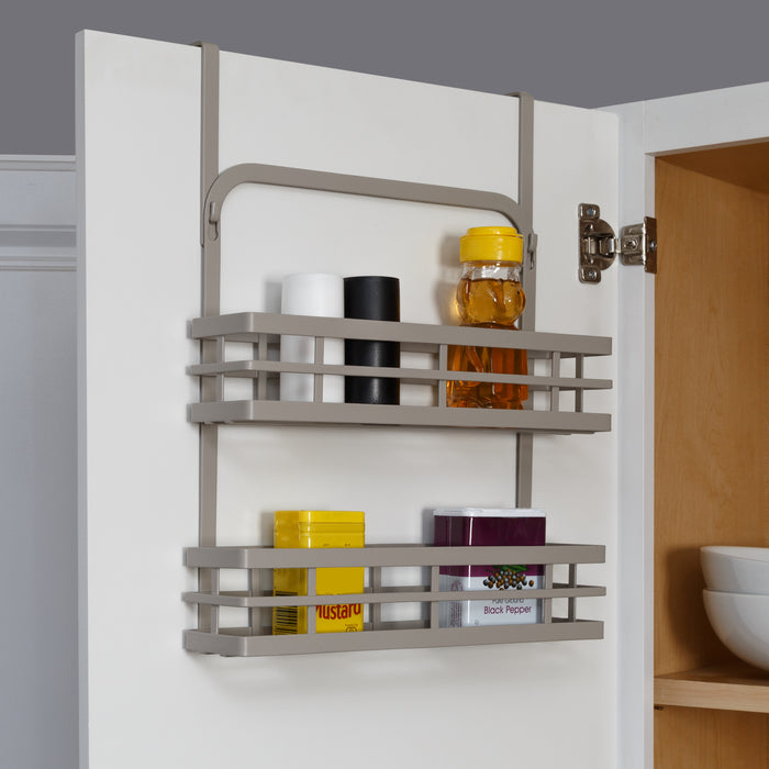Honey Can Do Gray 2-Tier Modern Over-the-Door Spice Rack