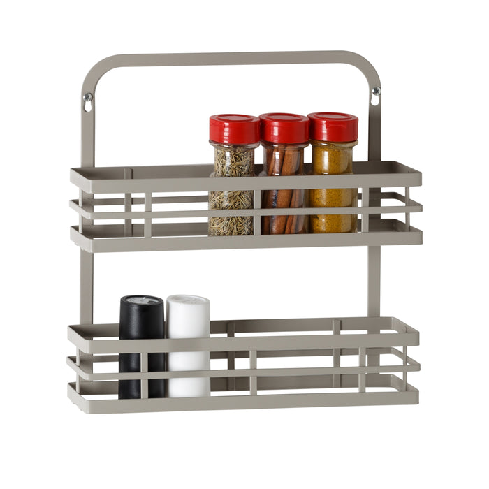 honey can do Gray 2-Tier Modern Over-the-Door Spice Rack