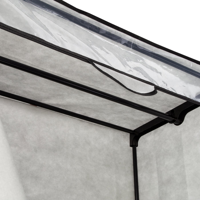 Honey Can Do Gray 36-Inch Wide Double Door Portable Wardrobe Closet