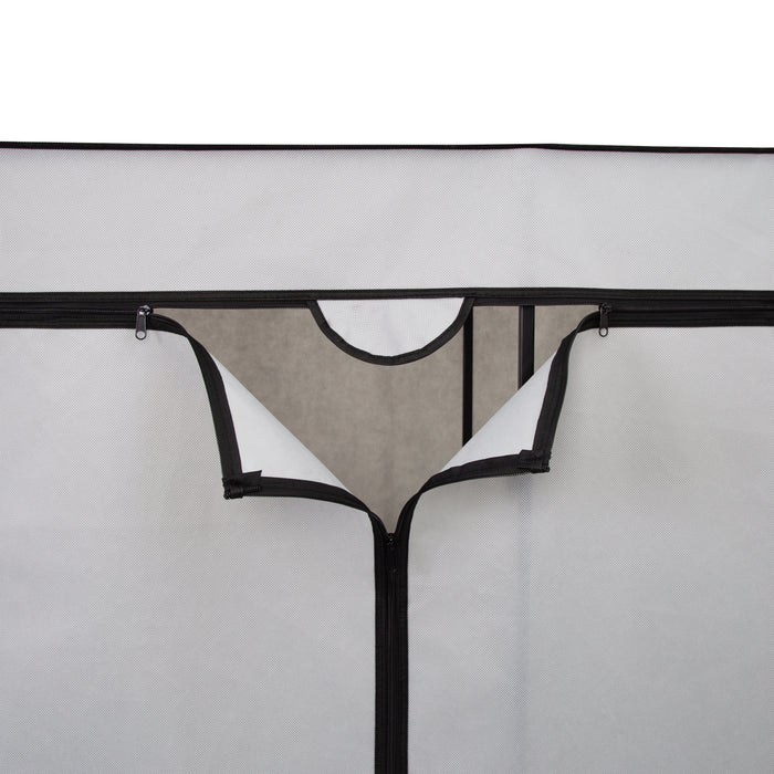 Honey Can Do Gray 60-Inch Wide Double Door Portable Wardrobe Closet