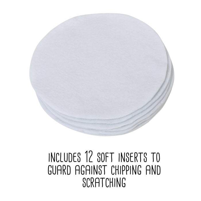 Honey Can Do Gray 8-Inch Round Dinnerware Storage Box