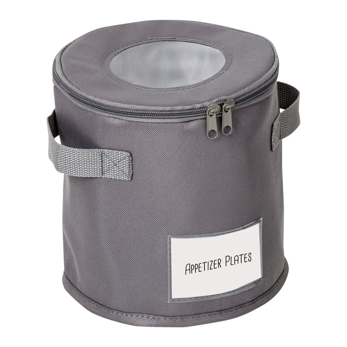 Honey Can Do Gray 8-Inch Round Dinnerware Storage Box