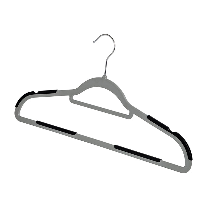 Honey Can Do Gray/Black Slim Plastic Hangers With Anti-Slip Rubber Grips