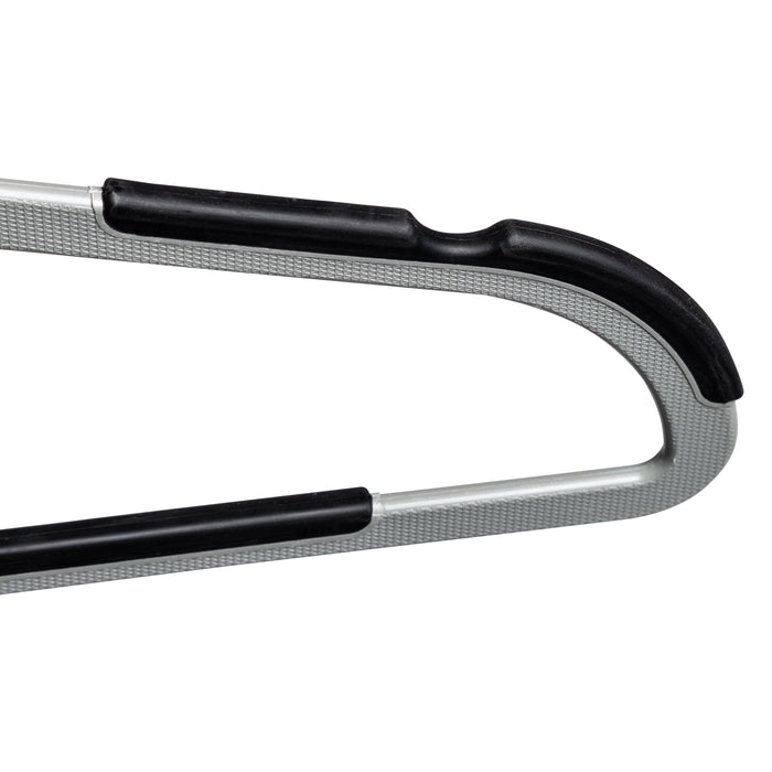 Honey Can Do Gray/Black Slim Plastic Hangers With Anti-Slip Rubber Grips
