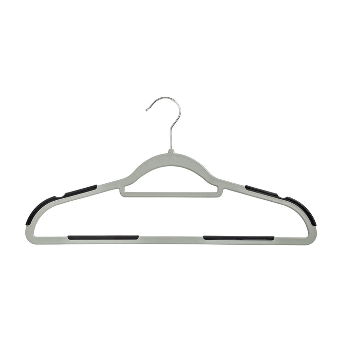 honey can do Gray/Black Slim Plastic Hangers with Anti-Slip Rubber Grips