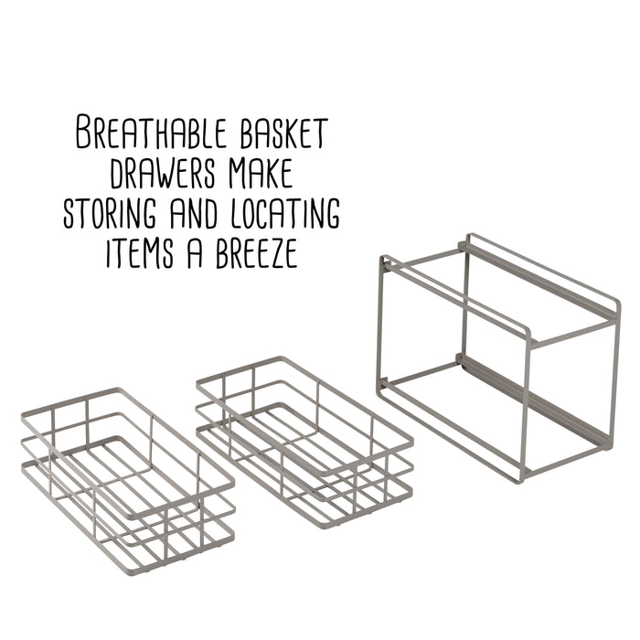 Honey Can Do Gray Kitchen 2-Drawer Storage Organizer