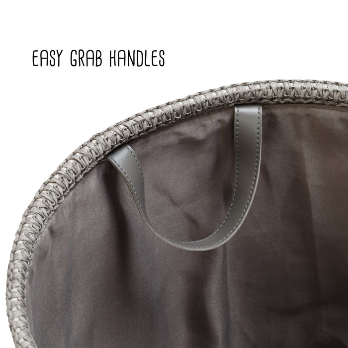 Honey Can Do Gray/Natural Nesting Laundry Baskets With Handles (Set Of 3)