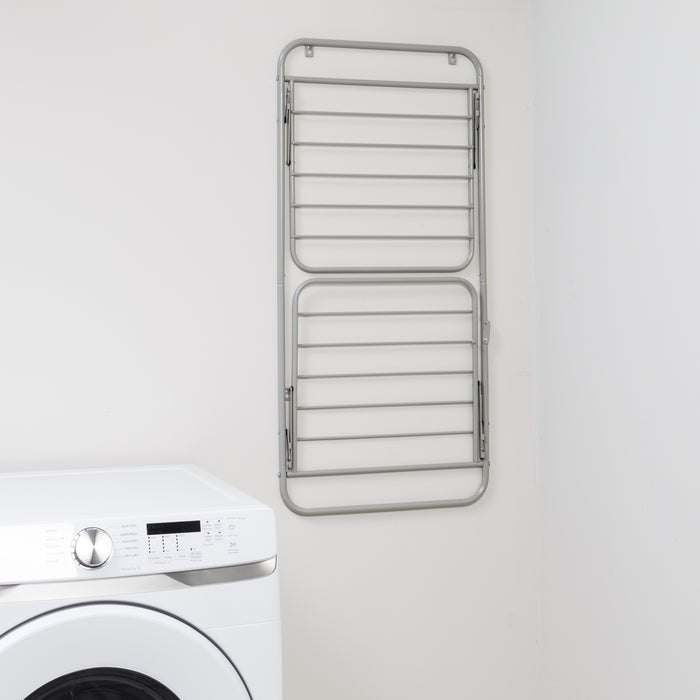 Honey Can Do Gray Over-the-Door Or Wall Mount 2-Tier Folding Drying Rack