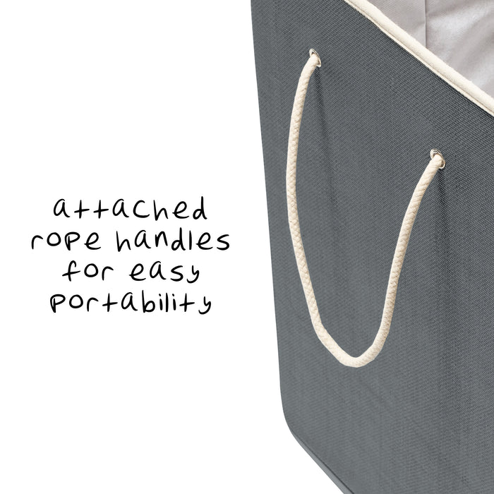 Honey Can Do Gray Resin Square Laundry Hamper With Handles