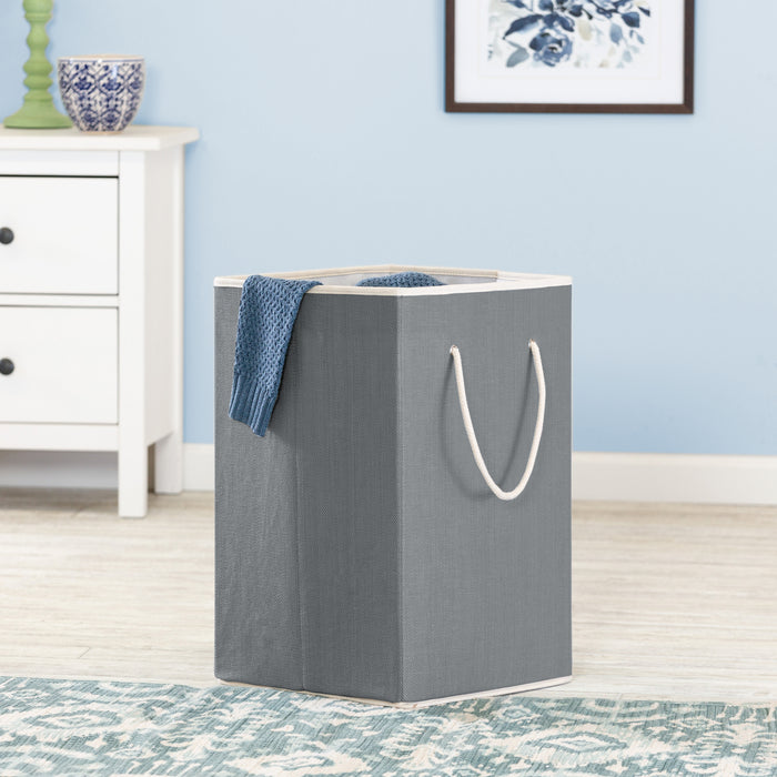 Honey Can Do Gray Resin Square Laundry Hamper With Handles