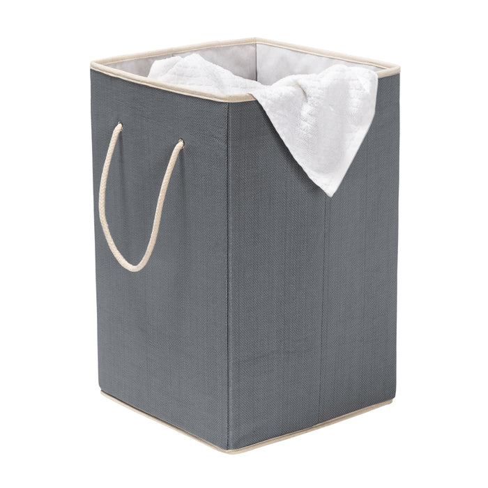 Honey Can Do Gray Resin Square Laundry Hamper With Handles