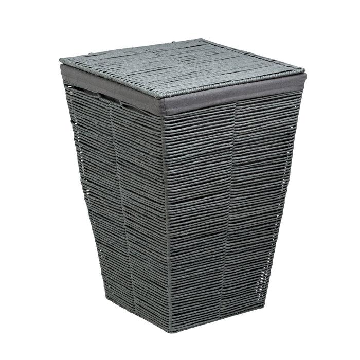 Honey Can Do Gray Rolled Paper Rope Hamper With Lid