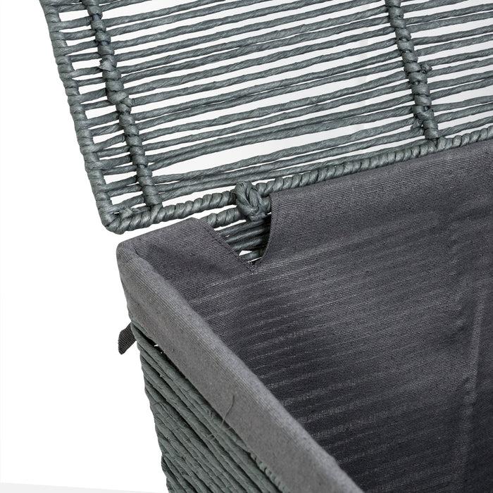 Honey Can Do Gray Rolled Paper Rope Hamper With Lid