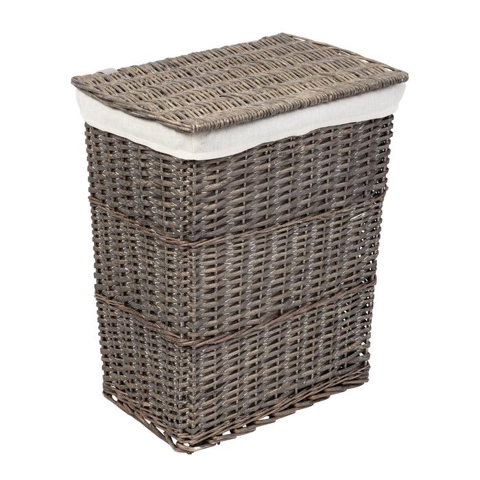 Honey Can Do Gray Split Willow 7-Piece Woven Storage Basket Set