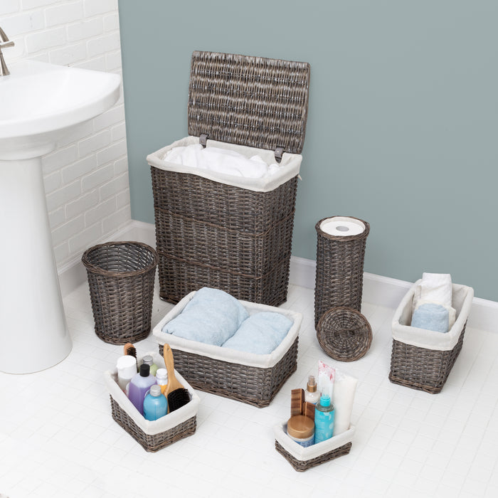 Honey Can Do Gray Split Willow 7-Piece Woven Storage Basket Set