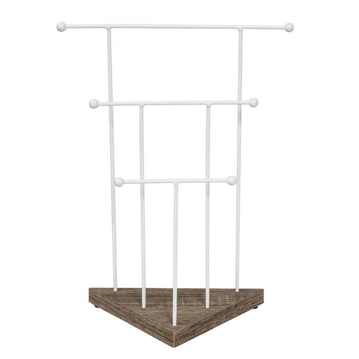 Honey Can Do Gray/White 3-Tier Triangle Jewelry Stand