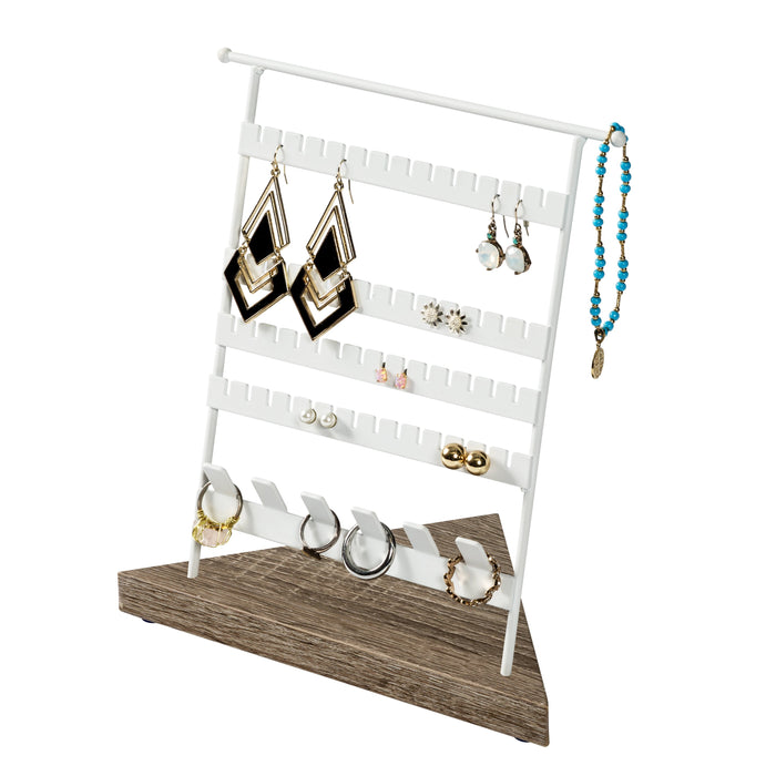 honey can do Gray/White Earrings and Rings Jewelry Stand