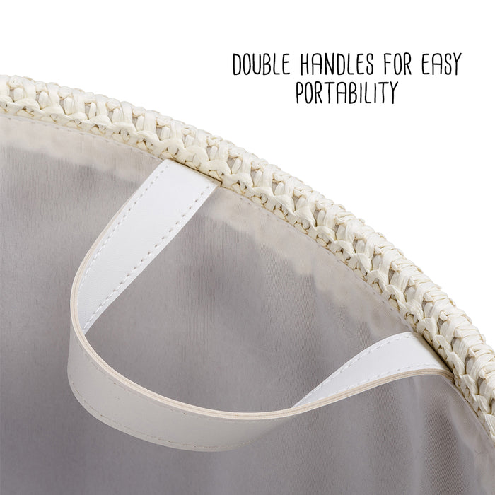 Honey Can Do Green/Natural Paper Straw Nesting Baskets With Handles (Set Of 3)