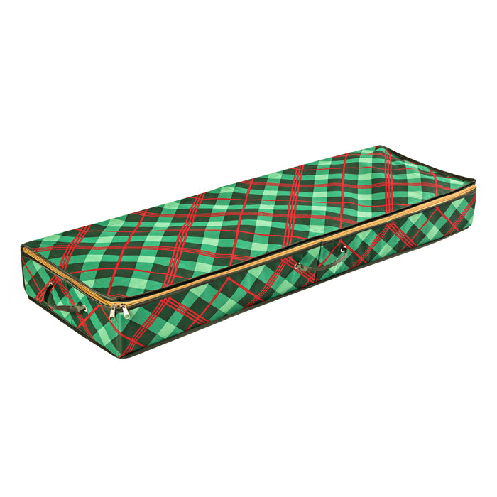 Honey Can Do Green Plaid Holiday Gift Wrap Organizer