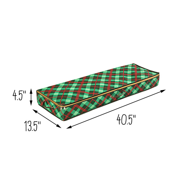 Honey Can Do Green Plaid Holiday Gift Wrap Organizer