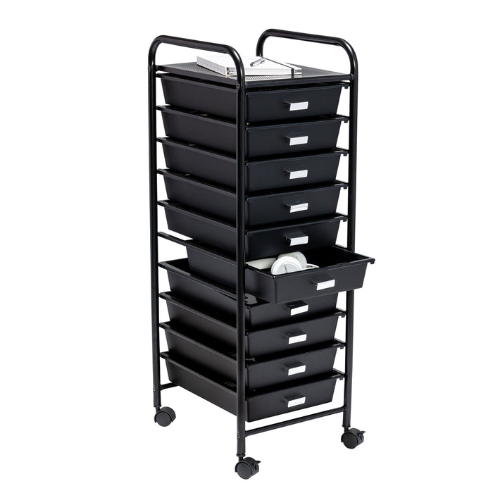Honey Can Do Black 10-Drawer Rolling Storage Cart