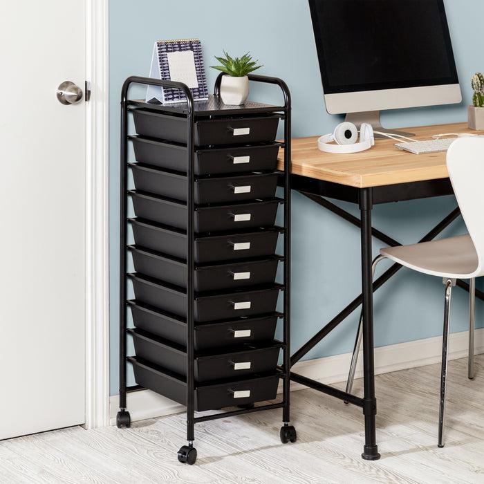 Honey Can Do Black 10-Drawer Rolling Storage Cart