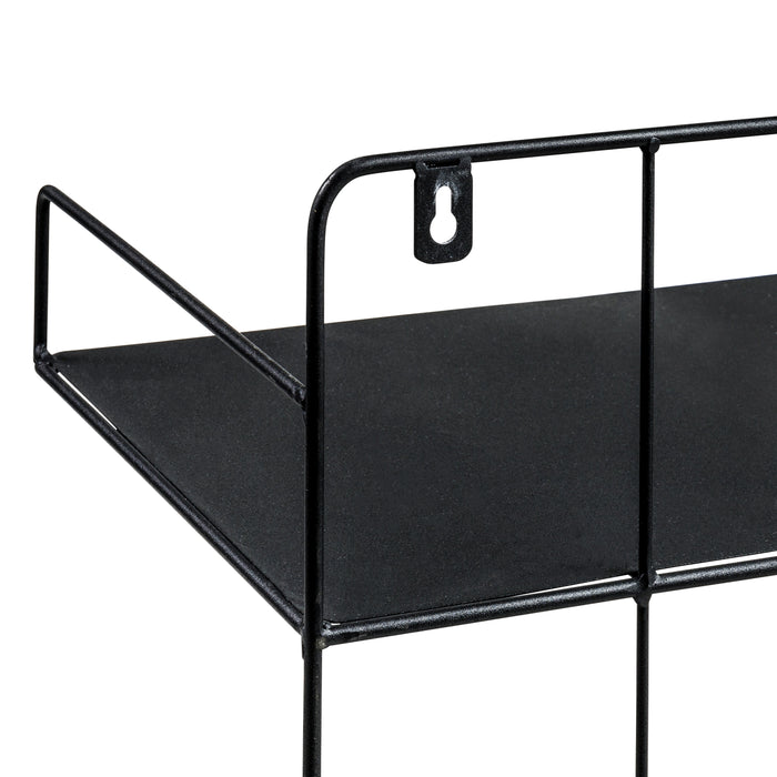 Honey Can Do Black 2-Tier Metal Accent Shelf