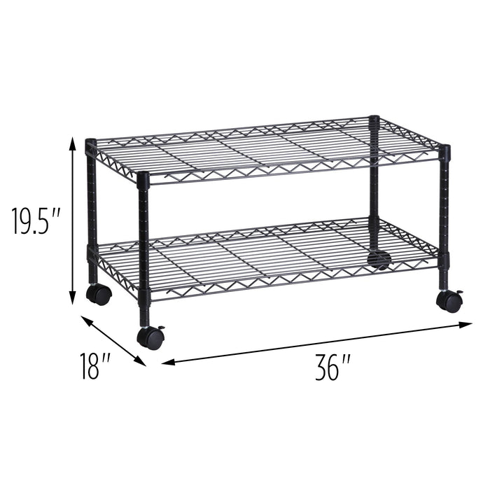 Honey Can Do Black 2-Tier TV Stand And Media Cart