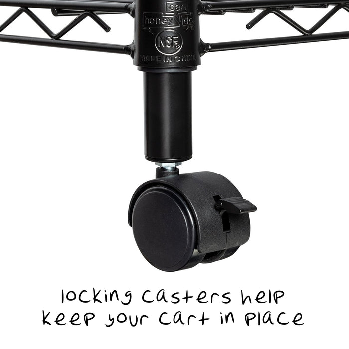 Honey Can Do Black 2-Tier TV Stand And Media Cart