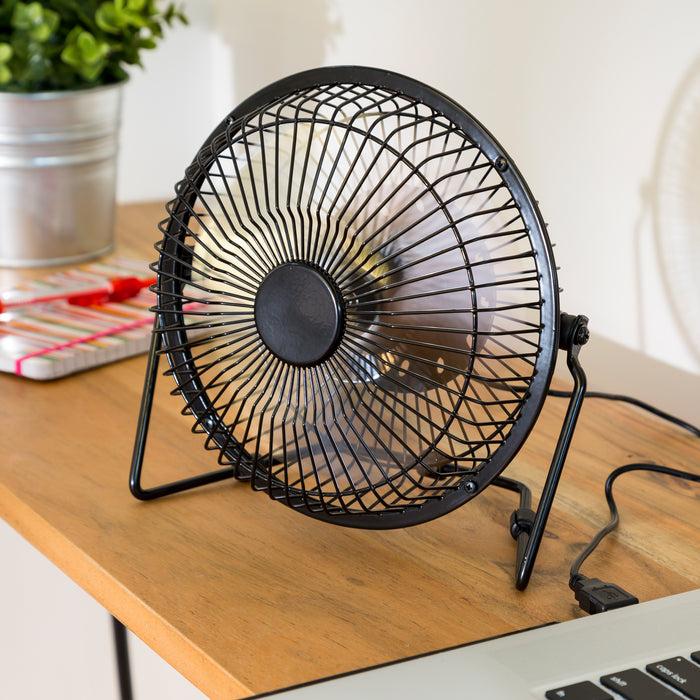 Honey Can Do Black Small USB Desk Fan
