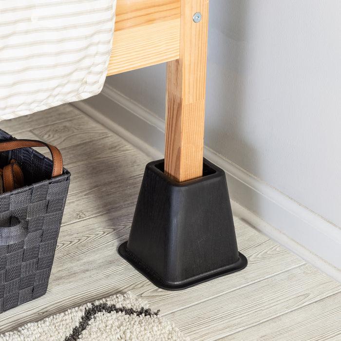 Honey Can Do Black Square Bed Risers (Set Of 4)