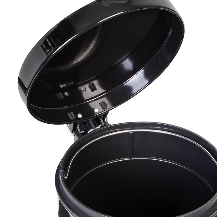Honey Can Do Black Steel 12L Round Step Trash Can