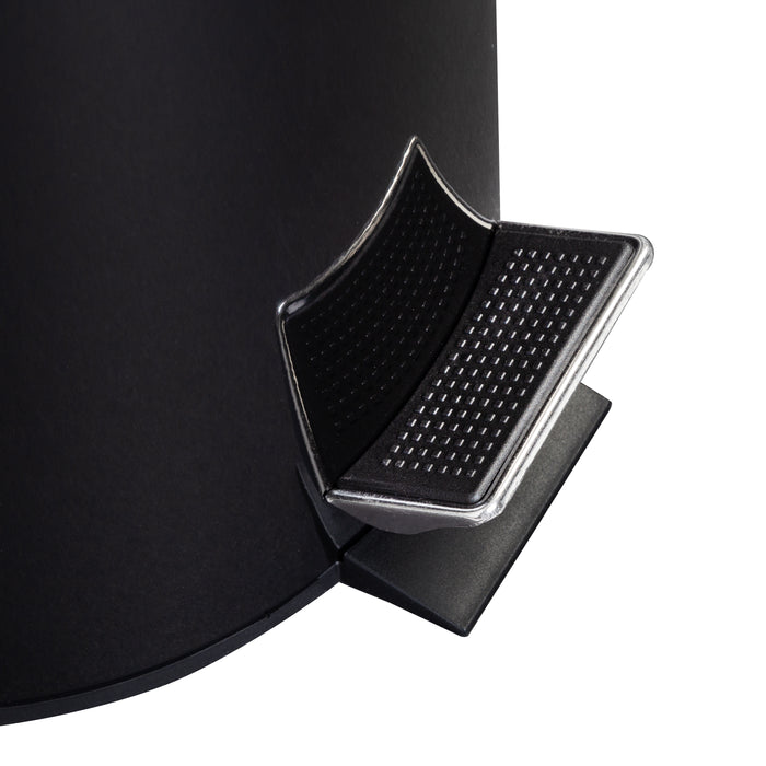 Honey Can Do Black Steel 12L Round Step Trash Can