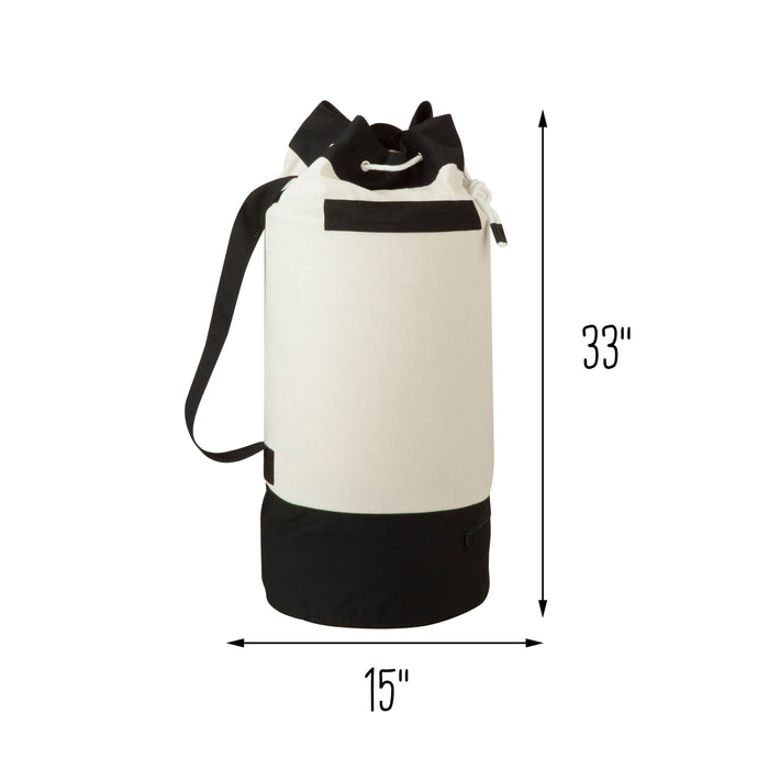 Honey Can Do Black/White Duffle Style Laundry Bag