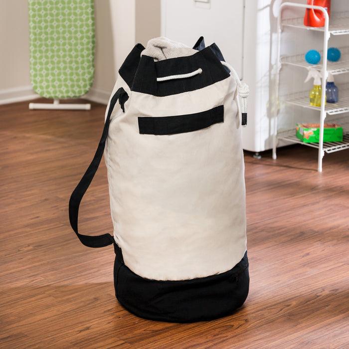Honey Can Do Black/White Duffle Style Laundry Bag