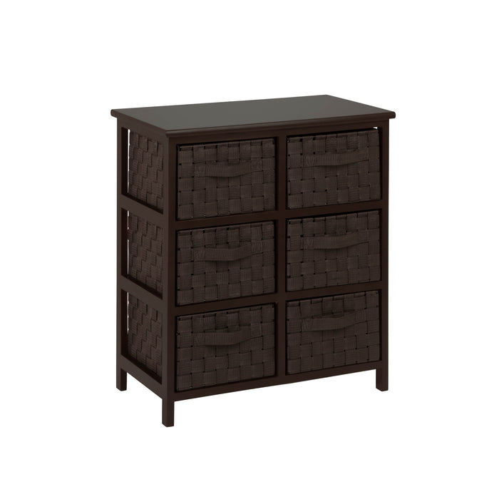 Honey Can Do Black Woven 6-Drawer Storage Chest