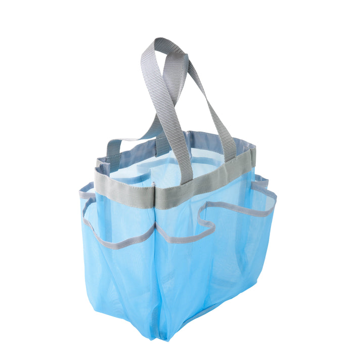 Honey Can Do Blue/Gray 7-Pocket Shower Tote