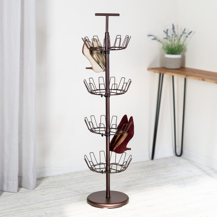 Honey Can Do Bronze 4-Tier Revolving Shoe Tree