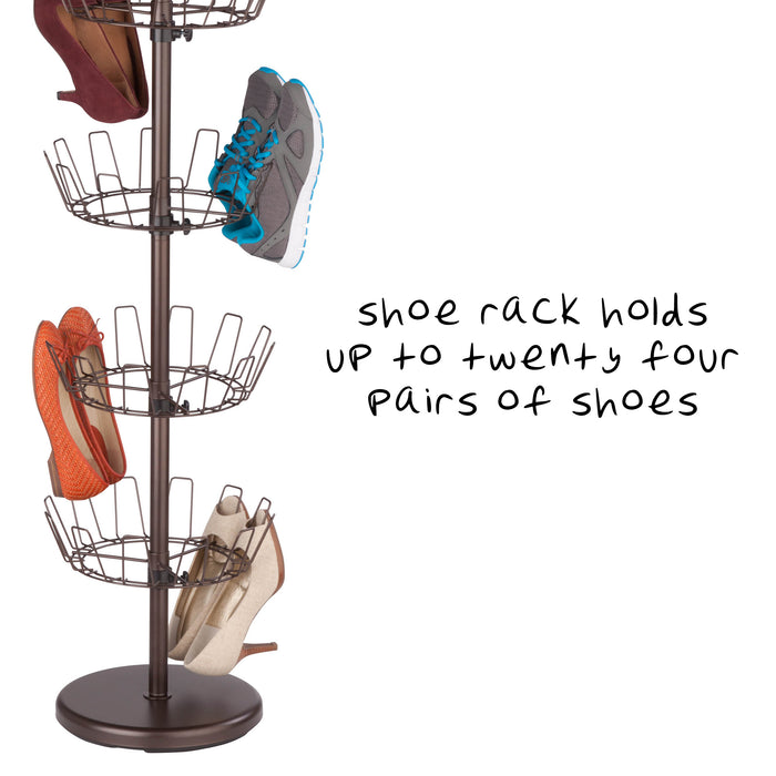 Honey Can Do Bronze 4-Tier Revolving Shoe Tree