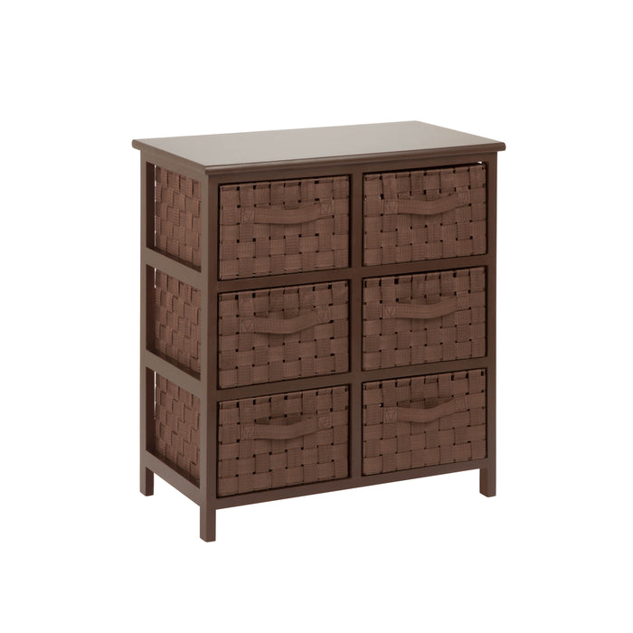 Honey Can Do Brown Woven 6-Drawer Storage Chest